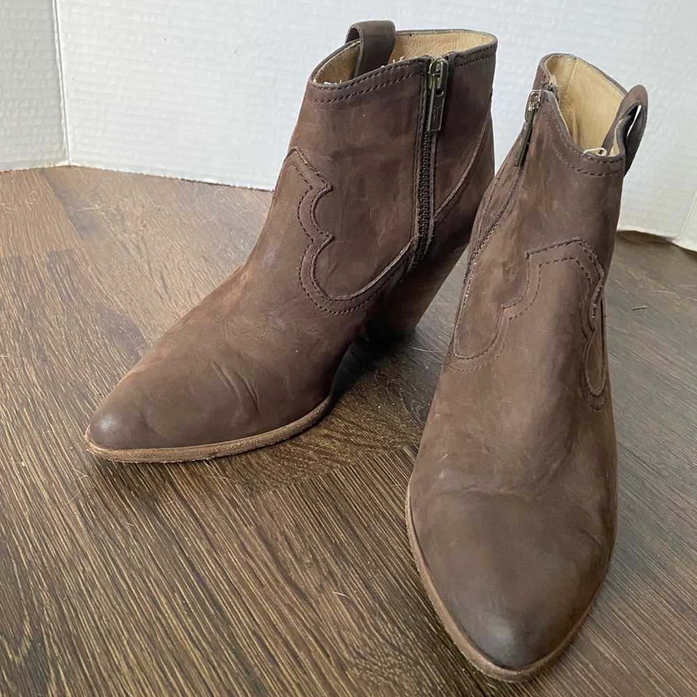 Frye Brown Suede Ankle Boots Booties
